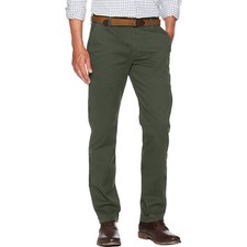 Ex-Store Mens Chinos Trousers Cotton Regular Fit Straight Stretch Relaxed Pants