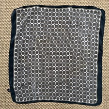 Vintage Silk Scarf Headscarf Square Grey Lemon Blue Classic Design And Style