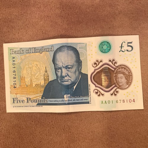 Rare first run aa01 5 - aa01, £5