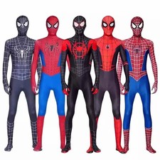 Kids SpiderMan Boy Miles Morales Tobey Maguire Outfits Jumpsuit Cosplay Costume+