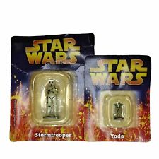STAR WARS Stormtrooper & Yoda Figures DeAgostini 2005 Hand Painted Die-Cast Pair