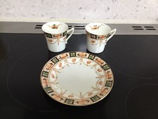 Edwardian Best English China Imari 2 Tea Cups And Tea Plate 1901-1919 Stunning