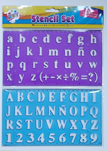 Alphabet and numbers stencil - alphabet,