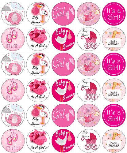 Baby shower girl edible - 30,
