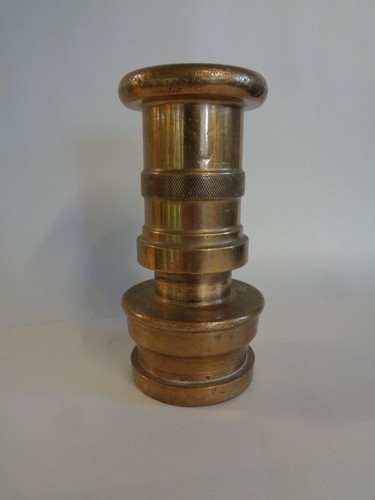 Vintage brass fire hose nozzle - fire,