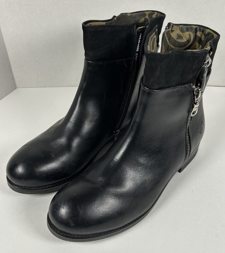 Fly london black leather - london,