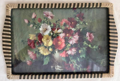 Vintage floral serving - , tray