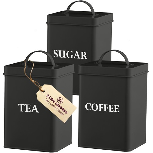 Tea coffee sugar canisters - coffee,