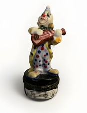 Vintage 80s Odd Box Clown Playing The Guitar Trinket Box