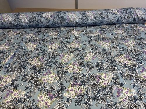 Metres blue paisley floral - 5,