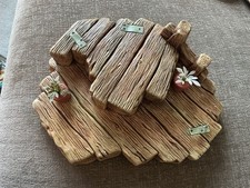 Pendelfin Rabbits - Timber Display Stand - Stoneware - Good condition