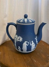 Wedgwood Dark Blue Jasperware  Teapot Collectable