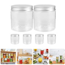 6 Pcs Plastic Jars Small Clear Honey Jam Sealed Containers 200 ml Storage