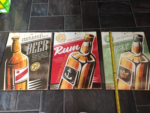 Wooden bar signs - bar, whiskey