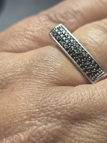 Sterling silver black spinel - black,