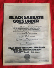 RARE BLACK SABBATH 1971 ORIGINAL VINTAGE POSTER ADVERT AUSTRALIA NZ TOUR DATES