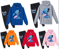 New Lilo Stitch Sportswear Hoodie Pants Children's Top Pants Clothes Gifts