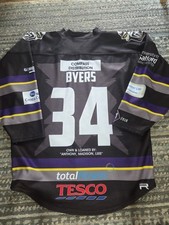 Game Worn Hockey Jersey Manchester Storm Dane Byers EIHL NHL