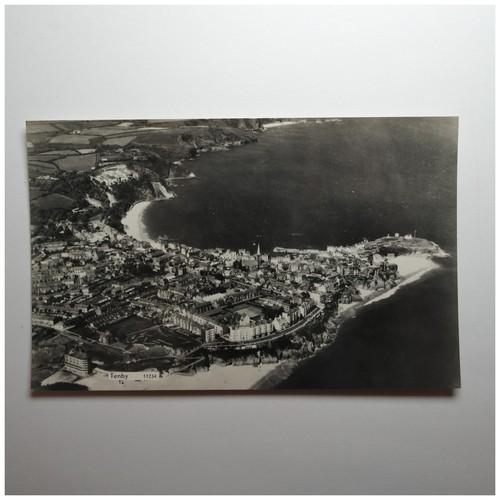 Tenby wales aerial view real - tenby,