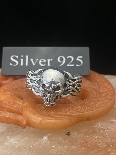 Silver skull ring - silver,
