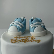 Blue boots cake toppers EDIBLE
