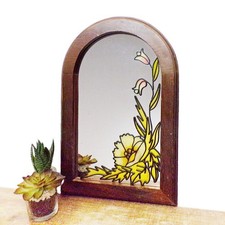 Vintage Stained Glass Mirror
