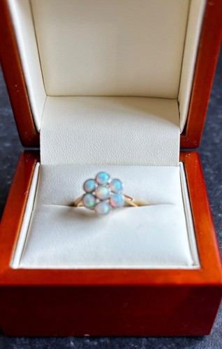 9ct gold natural daisy - , opal
