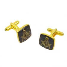 Masonic Cufflinks with Black &