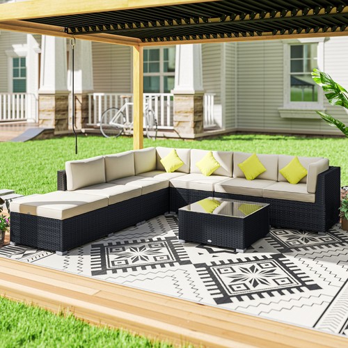 8pc rattan outdoor garden - 8pc,