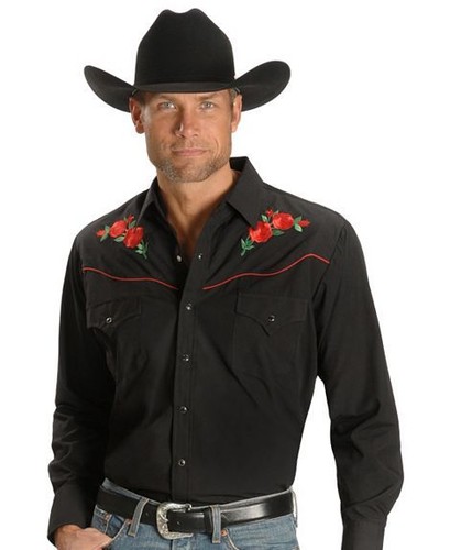 Mens black western cowboy - black,