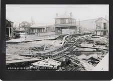 Homersfield Railway Station Flood Damage 1912, Suffolk, RP Modern Postcard : 91