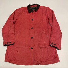 Lands End Hunting Jacket Womens UK 18 Red Barn Coat Country Utility Field