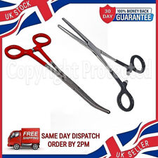 10" EXTRA LONG FORCEPS STRAIGHT BENT LOCKING INSULATED HANDLES STAINLESS STEEL