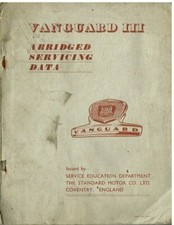 STANDARD VANGUARD SERIES III SALOON 1955- ORIGINAL FACTORY SERVICE MANUAL