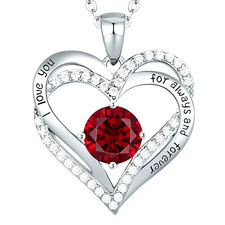 Garnet Ruby Red Zircon Heart