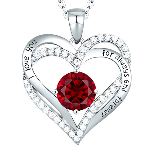 Garnet ruby red zircon heart - ruby,