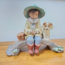 Lladro original The Old Fishing Hole Gres Figure Figurine Model 2237