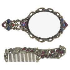  Portable Mirror with Handle Old Fashioned Decorative Makeup Mirrors