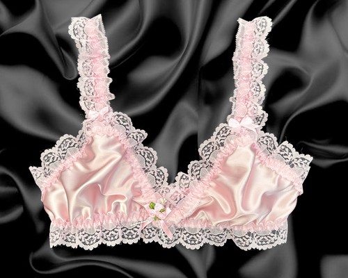 Sissy satin frilly lacy fitted - satin,
