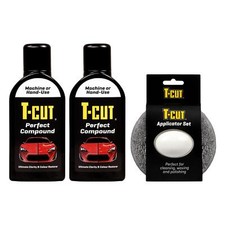 T-Cut Perfect Compound Colour Restorer Wax Scratch Remover x2 & Wax Applicator