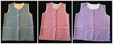 NEW WOMENS PLUS SIZES 8-30 DOUBLE CHECK PRINT BUTTON FRONT OVERALL APRON TABARD