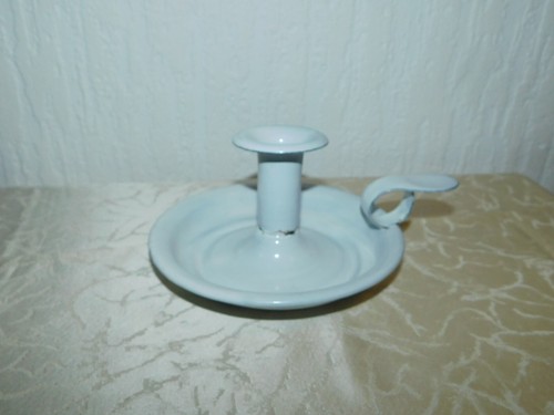 Vintage enamel candle holder - candle,