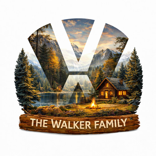 Camper family name decal - family,