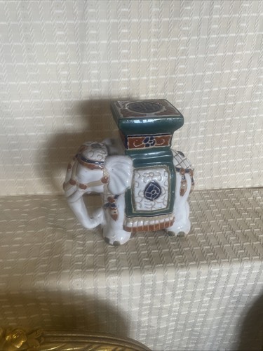 Large pottery elephant stand - elephant,