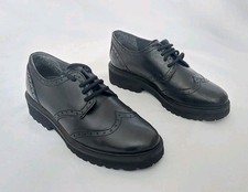 RED OR DEAD BLACK SOFT LEATHER LIGHT WEIGHT BROGUE SHOES EU39 UK6 FREE P&P!!