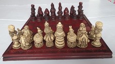 Berkeley Vintage Alice in Wonderland Chess Set Resin with Felted Wooden Board