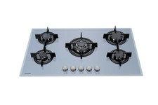 MILLAR GH9051PA 5 Burner Built-in Grey Gas on Glass Hob 90cm-Cast Iron Stands 