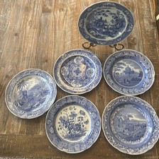Spode Engravers Blue Set Of 6