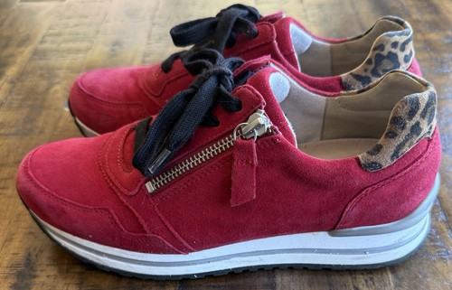 Gabor red suede tennis - gabor, shoes