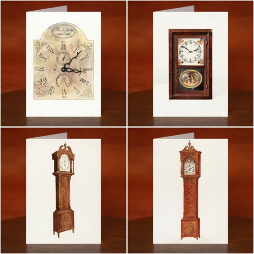 Clock themed greeting cards - themed,